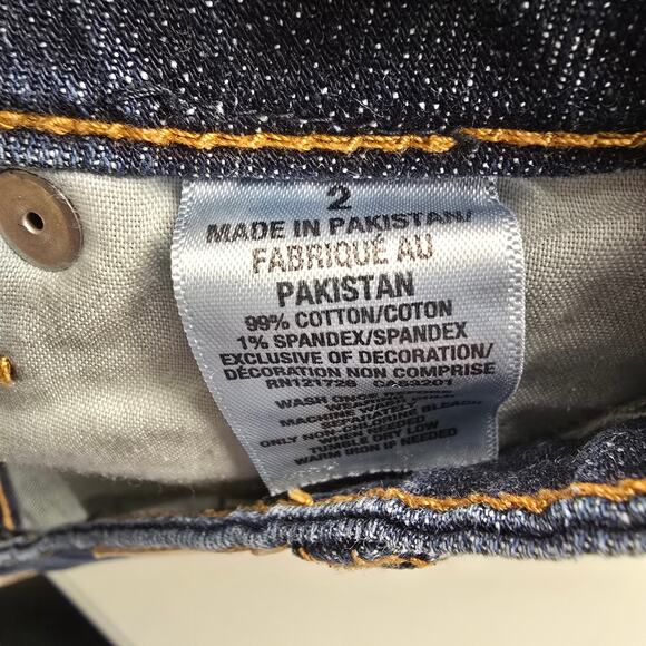 Women's Aeropostale Shorty Darkwash Distressed Denim Cuffed Jean Shorts | Size 2 - Picture 9 of 9